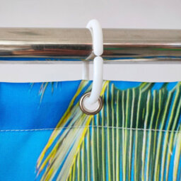 Neel Blue Shower Curtain With Hooks, Bathroom Polyester Curtain 180Cm X 200Cm - thumbnail 4
