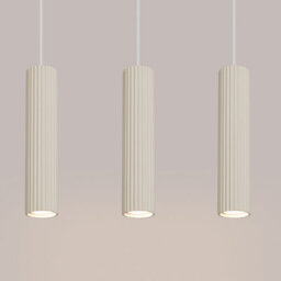 Sollux Lighting Karbon Aluminum Beige 3 Lights Minimalist Pendant Ceiling Light - thumbnail 5