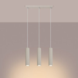 Sollux Lighting Karbon Aluminum Beige 3 Lights Minimalist Pendant Ceiling Light - thumbnail 3