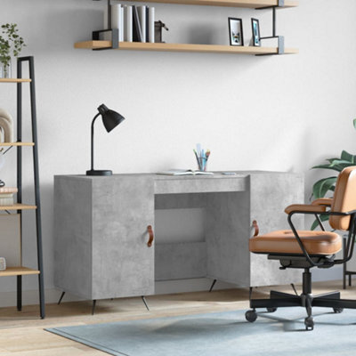 Berkfield Desk Concrete Grey 140X50X75 Cm Engineered Wood - image 1