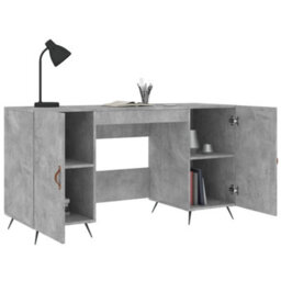 Berkfield Desk Concrete Grey 140X50X75 Cm Engineered Wood - thumbnail 4