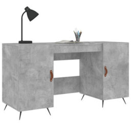 Berkfield Desk Concrete Grey 140X50X75 Cm Engineered Wood - thumbnail 3