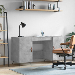 Berkfield Desk Concrete Grey 140X50X75 Cm Engineered Wood