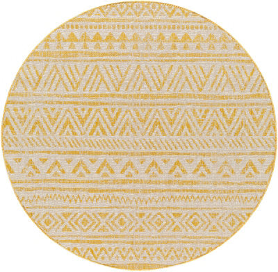 Livabliss Round Eagean-Global Yellow Ivory Off-White In- & Outdoor Rug 160 X 160 Cm Easy Care, Non Shedding - image 1