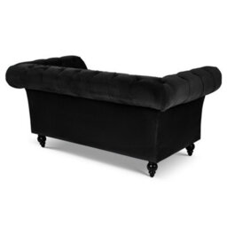Bravich Cambridge Chesterfield 2 & 3 Seater Sofa Set - Velvet Black - thumbnail 4