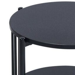 Wyld and Coco Novahome Round 40Cm Black Mdf Side Table With Shelf, Mid-Century Style, Matt Finish - thumbnail 4