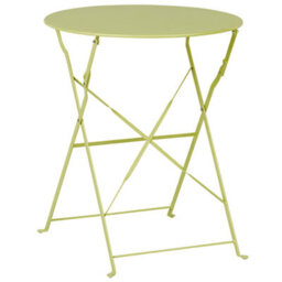 Wyld And Coco Lime Green 3 Piece Metal Folding Slatted Bistro Set - 2 Chairs And Table, Compact Balcony Furniture - thumbnail 8