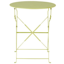 Wyld And Coco Lime Green 3 Piece Metal Folding Slatted Bistro Set - 2 Chairs And Table, Compact Balcony Furniture - thumbnail 9