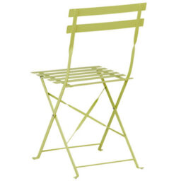 Wyld And Coco Lime Green 3 Piece Metal Folding Slatted Bistro Set - 2 Chairs And Table, Compact Balcony Furniture - thumbnail 6