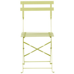 Wyld And Coco Lime Green 3 Piece Metal Folding Slatted Bistro Set - 2 Chairs And Table, Compact Balcony Furniture - thumbnail 5