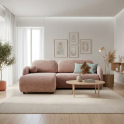 Galeria Corner Sofa Bed With Storage Universal Pink