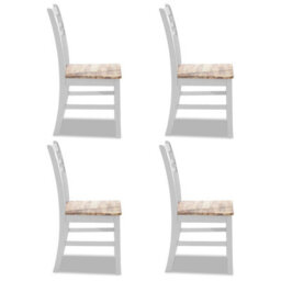 Statement Furniture Florence Country Style Wooden Chairs Set Of 4 - White - thumbnail 1