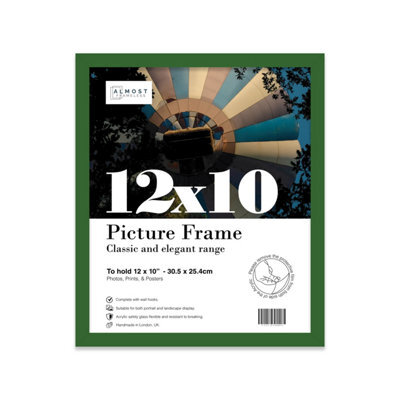 12X10 Green Picture Frame (30.5 X 25.4Cm) Poster, Photo, Artwork, Gallery Wall Or Print - image 1