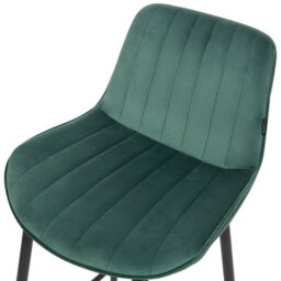 Wyld And Coco Velveten Emerald Bar Chairs Set Of 2, Armless, Matte Black Steel Legs - thumbnail 7