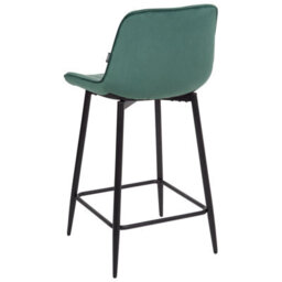 Wyld And Coco Velveten Emerald Bar Chairs Set Of 2, Armless, Matte Black Steel Legs - thumbnail 6