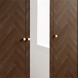 3 Door Walnut Wardrobe With Mirror Birlea Herringford Chevron Parquet - thumbnail 2