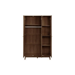 3 Door Walnut Wardrobe With Mirror Birlea Herringford Chevron Parquet - thumbnail 7