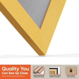 "16X16"" Gold Modern Vinyl Record Frame With Mid Grey Mount For 12 Inch Lp Disc - Ak Frames" - thumbnail 3