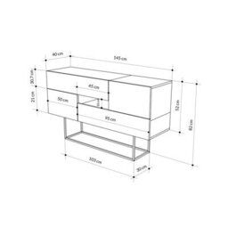 Decortie Eros Console Sideboard Cabinet Display Unit Mocha Grey Gold Marble Effect - thumbnail 3