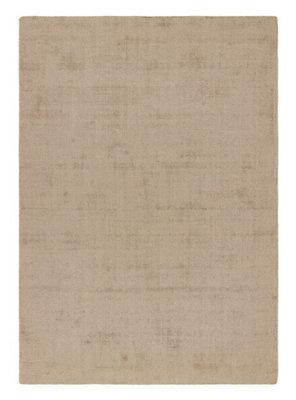 Beige Modern Plain Rug, Handmade Rug, Anti-Shed Rug, Beige Rug For Bedroom, Living Room, & Dining Room-200Cm (Circle) - image 1