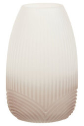 Orsina Small Grey Ombre Glass Vase, Ribbed Glass Vase, Textured Modern Vase, Chic Flower Vase, Grey Glass Vase