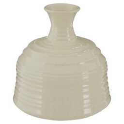 Orsina Contemporary Cream Small Ribbed Ceramic Vase, Durable Floral Vase, Easily Maintained Stoneware Flower Vase - thumbnail 2