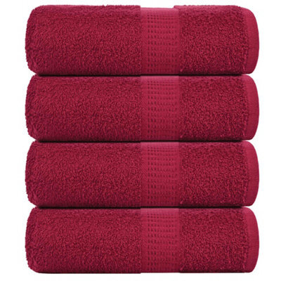 Berkfield Wash Towels 4 Pcs Frogn Bordeaux 30X30 Cm 100% Cotton - image 1