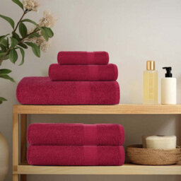 Berkfield Wash Towels 4 Pcs Frogn Bordeaux 30X30 Cm 100% Cotton - thumbnail 3