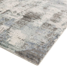 Blue Viscose Easy To Clean Abstract Handmade , Luxurious , Modern Rug For Living Room, Bedroom - 240Cm X 340Cm - thumbnail 2