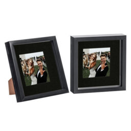 "Nicola Spring 8 X 8"" Photo Frames - Black/black Mount - 3D Picture Frame Box Portrait Display Case (4 X 4"" Mount) Set Of 2" - thumbnail 1