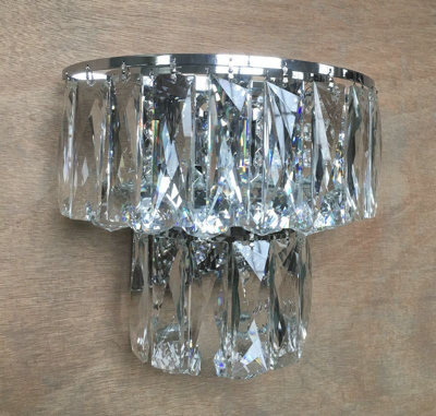 Luminosa Lighting Luminosa Lilou 3 Light Wall Lamp Chrome Crystal