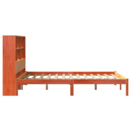Berkfield Bookcase Bed Without Mattress Wax Brown 135X190 Cm Double Solid Wood Pine - thumbnail 7