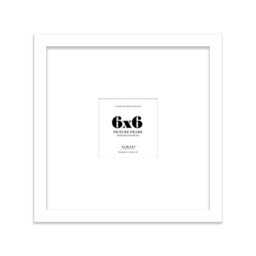 "6X6"" White Picture Frame - 6X6"" Square Frame With 3X3"" Mount For 6X6""/3X3"" Pictures Art Deco Style Wall Art, 1 Pack" - thumbnail 1
