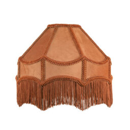 Happy Homewares Traditional Victorian Empire Lampshade In Mustard Ochre Velvet With Long Tassels