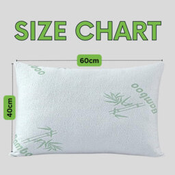 Bamboo Memory Foam Pillow Removable & Washable Zip Cover Head & Neck L60Cm X W40Cm (1 Pack) - thumbnail 2