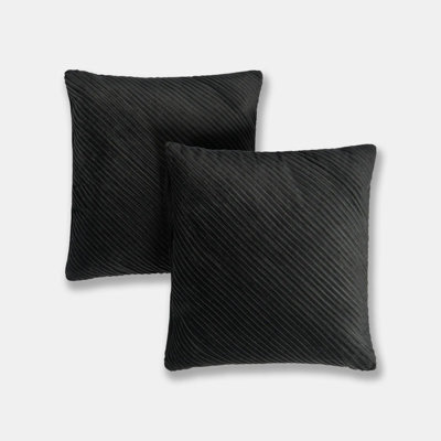 OHS 2 Pack Pleated Velvet Cushion Covers With Invisible Zipper - image 1