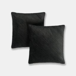 OHS 2 Pack Pleated Velvet Cushion Covers With Invisible Zipper - thumbnail 1