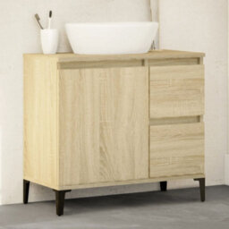 Berkfield Bathroom Cabinet Sonoma Oak 65X33X60 Cm Engineered Wood - thumbnail 1