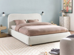 Beliani Ottoman Bed Fabric Blagnac 160 X 200 Cm (Eu King Size) Off-White - thumbnail 2