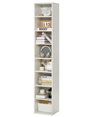 Vevor 8 Tiers Narrow Bookshelf, 71 In Wooden Tall Open Bookcase With Height-Adjustable Shelf, Freestanding Display - image 1