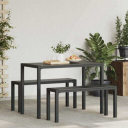 Berkfield Garden Dining Set With Cushion 3 Pcs Anthracite Steel - thumbnail 4