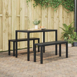Berkfield Garden Dining Set With Cushion 3 Pcs Anthracite Steel
