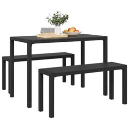 Berkfield Garden Dining Set With Cushion 3 Pcs Anthracite Steel - thumbnail 3