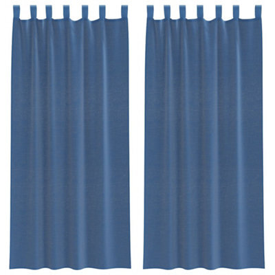 Berkfield Durable Voile Curtains With Rod Pockets 2 Pcs Royal Blue