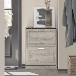 Sobuy Fsr137-Hg, Shoe Cabinet Shoe Rack Shoe Storage Cupboard Organizer Unit, Grey,w59.5Xd23Xh79.5 - thumbnail 2