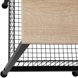 Tectake Bedside Table Grimsby - Industrial Style, With Mesh Basket, 40 X 40 X 55.5 Cm - Industrial Wood Light, Oak Sonoma - thumbnail 4