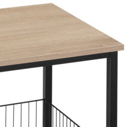 Tectake Bedside Table Grimsby - Industrial Style, With Mesh Basket, 40 X 40 X 55.5 Cm - Industrial Wood Light, Oak Sonoma - thumbnail 7