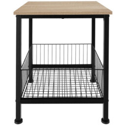 Tectake Bedside Table Grimsby - Industrial Style, With Mesh Basket, 40 X 40 X 55.5 Cm - Industrial Wood Light, Oak Sonoma - thumbnail 2