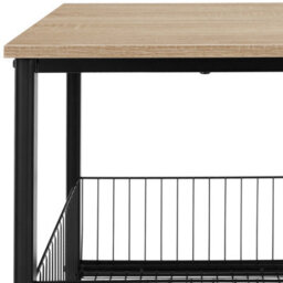 Tectake Bedside Table Grimsby - Industrial Style, With Mesh Basket, 40 X 40 X 55.5 Cm - Industrial Wood Light, Oak Sonoma - thumbnail 8