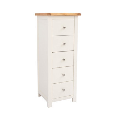 Cabinet Bits Maggiori 5 Drawer Narrow Chest Of Drawers Chrome Knob - image 1